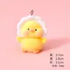 Pato Amarelo Fofo Tendência Boneco de Pelúcia Pingente Casa de Boneca Ornamento de Resina DIY 3D Bolsa Carro Decoração Pendurada