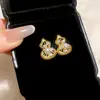 Brincos Pingente Cavalo do Ano Zodiacal Banhados a Ouro Real 18K, Novos Brincos de Pino Versáteis Estilo Chinês Retrô, Brincos Elegantes de Luxo Leve
