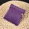 Estilo Ins Bolsa Portátil de Veludo com Zíper Embalagem para Acessórios de Anel de Joia Bolsa de Armazenamento Bolsa de Veludo Dupla Face