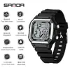 Reloj Electrónico Sanda Multifuncional de Moda Reloj Despertador con Temporizador de Cuenta Regresiva Pantalla Única Cuadrado Luminoso Estudiante Resistente al Agua