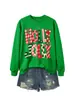 Amazon wish estación independiente moda casual para mujer sudadera a cuadros holly jolly lunares rayas de estrella