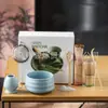 Tazón de Cerámica para Matcha Estilo Japonés Imitación Dinastía Song Juego de Herramientas para Ceremonia del Té Batidor de Matcha Brocha para Matcha Espumador de Café