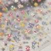 Pegatinas para Uñas Light Shell con Relieve de Flores Silvestres de Primavera Frescas y Sencillas Pintura al Óleo Flores Silvestres Pequeñas Pegatinas Minimalistas para Uñas