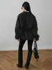 Europa Transfronteriza Otoño/Invierno 2026 Nueva Chaqueta Cortavientos Elegante Americana Streetwear para Mujer con Solapa Grande y Cinturón Adelgazante
