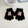 Versión coreana de guantes infantiles de oso lindo invierno niños y niñas cálidos con dedos para escribir estudiantes guantes de cinco dedos al por mayor