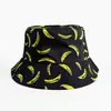 Sombrero de Pescador Estilo Japonés con Estampado de Plátano, Portátil por Ambos Lados, Sombrero de Protección Solar para Uso al Aire Libre en Primavera/Verano, Sombrero Unisex de Moda