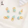 Esmalte Cloisonné Goteo de Aceite Colgante Pequeño Capullo de Loto Colgante Pequeño de Caqui Pulsera DIY Cadena Accesorios de Joyería
