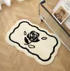 Alfombra de baño absorbente antideslizante de cachemira sintética simple para uso doméstico, resistente a la suciedad, resistente al desgaste, fácil de mantener, felpudo, alfombrilla de inodoro