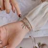 Pulseira apanhador de sonhos banhada a prata para mulheres jovens da moda, combina com tudo, estilo Mori, aberta, fresca, temperamento, joias de prata para Instagram, atacado