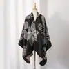 Nuevo Chal Jacquard con Abertura Transfronteriza para Viajes y Viajes de Mujer, Bufanda Capa Exterior Cálida y Engrosada con Abertura