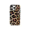Funda de Peluche con Estampado de Leopardo para Teléfono para Apple 18promax Funda Protectora de Doble Capa iPhone14pm Carcasa de Alta Gama