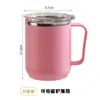 Caneca de Aço Inoxidável Aquecível para Escritório Casa Copo Térmico com Tampa Copo de Água Selado Conjunto de Copo com Canudo para Café