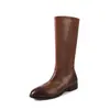 Botas de Caballero Redondas de Cuero Lavado Retro con Rica Textura de Color Limpiado 2026 Invierno Versátiles de Moda sin Cordones Botas Largas