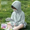 Roupa de Proteção Solar Infantil Novo Estilo para Meninos Seda Gelada Leve Respirável Anti-Ultravioleta UPF50+ com Aba Jaqueta