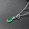 Collar Guofeng de calabaza de calcedonia de la fortuna auspiciosa para mujer, plata de ley S925, nuevo estilo chino, elegante cadena de clavícula de lujo de alta gama.