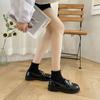 Novos Mocassins Slip-On Estilo Primavera e Outono 2025, Sapatilhas Estilo Preppy Sapatos de Estudante, Sapatos Pequenos de Couro Estilo Britânico JK Feminino