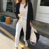 290 Dropshipping Primavera 2025 Nuevo Cárdigan Largo de Manga Larga para Mujer Cárdigan Camisa Larga de Color Sólido para Mujer