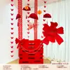 Decoração de Casamento Tira Longa Caractere Xi Flor Puxada Decoração Suspensa Arranjo do Quarto de Casamento Quadrado Masculino e Feminino Teto de Fundo de Casa Nova Pingente Suspense