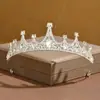 Accesorios de Corona de Cadena Más Vendidos Transfronterizos para Mujer Pendientes de Pedrería Collar Juego de Joyería de Corona de Tiara Nupcial de Tres Piezas