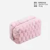 Bolsa de maquillaje a cuadros de coral polar para invierno, gran capacidad, tacto de alta gama, bolsa de almacenamiento de cosméticos de mano, en stock para venta especial