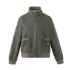 Jaqueta Masculina Retro Punk Desgastada com Alças e Gola Alta para Primavera Outono Patchwork Design Desconstruído Jaqueta Curta
