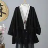 Tiro Real Otoño Holgado Cuello en V Pana Longitud Media Chaqueta Casual Color Liso Top Cortavientos Mujer