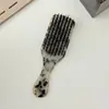 Peine de Acetato Retro Transfronterizo para el Cabello Estampado de Leopardo Masajeador para Cabello Rizado con Cojín de Aire Peine Portátil de Moda para Mujer