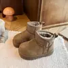 Botas de Nieve para Niños 2026 Invierno Más Vendido Niña Forro de Polar Grueso Cálido Zapatos de Algodón Moda Color Sólido Niños Botas de Algodón
