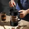 Cafeteira Doméstica Resistente ao Calor para Café Preparado à Mão Vidro de Borossilicato Alto Filtro Espessado Simples Cafeteira Prensa Francesa Resistente a Altas Temperaturas