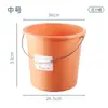 Cubo de plástico para el hogar, portátil, grande, engrosado, para almacenar agua, dormitorio de estudiantes, baño, con tapa, lavandería, pequeño, redondo