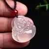 Venta al por mayor del fabricante Calcedonia de Hielo Natural Jade Guanyin Collar Hielo Transparente Bodhisattva Colgante de Jade Ágata para Hombres y Mujeres Colgante