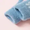 Guantes infantiles nuevos de medio dedo de dibujos animados, gruesos y cálidos, de dedo dividido con tapa abatible para niñas, guantes infantiles de invierno con forro polar para niños