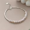 Pulsera de Perlas de Agua Dulce de Plata Rota para Mujer Plata 925 Lujo Accesible Diseño Nicho Pulsera para Niñas Mejores Amigas Estilo Frío Verano