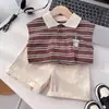 Liquidación de tallas rotas Conjunto de Verano de Manga Corta para Bebé Ropa de Verano Elegante y de Moda para Niños Conjunto Versátil de Dos Piezas Unisex