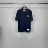 Venda Direta de Fábrica Tb Verão Novo Estilo Círculo Cachorro Cor Listrado Fio Gola Redonda Manga Curta Camiseta Casual para Homens e Mulheres