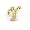 Nuevo Llavero de Metal con Incrustaciones de Diamantes de 26 Letras, Colgante para Bolso, Colgante Sencillo para Collar, Accesorios DIY, Venta al por Mayor