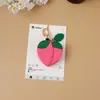 Bolsa para monedas de cuero PU creativa, estilo nuevo, patrón de lichi, mini billetera de fruta, linda bolsa colgante para almacenamiento de auriculares, colgante