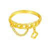 Cadena de oro de arena de Vietnam Anillo de hierba de la suerte Anillo con colgante de trébol de cuatro hojas Anillo de oro de arena de Vietnam para mujer pdd para venta al por mayor
