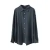 Camisa artística estilo francês Oufan com proteção solar para mulheres, design para início de outono com fenda nas costas, top cover-up 11441