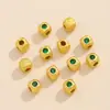 Cobre dorado francés antiguo chapado en oro de 18 quilates amor cuentas sueltas patrón de martillo circonita incrustada cuentas de azúcar pulsera DIY pulsera accesorios de joyería