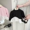 Top de Retazos Estilo Coreano para Bebé Niña Primavera y Otoño, Camiseta Versátil Elegante de Manga Larga para Niñas, Camiseta Básica de Bloques de Color para Bebés