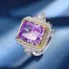 Nuevo traje de joyería Huabi 2024 taladro de alto carbono corte flor de hielo incrustación de cobre traje de temperamento piedra principal 10*12