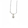 Collar de perlas anudadas de plata esterlina S925 con diseño de nicho y cadena de clavícula de Dongdaemun, joyería de plata brillante de Corea del Sur