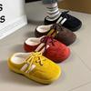 Pantuflas de Algodón para Mujer Invierno Hogar Interior Hogar Cálidas Antideslizantes Suela Gruesa Pareja Nuevas Pantuflas Peludas Otoño e Invierno