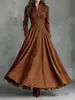 Vestido Camisa Patchwork con Encaje y Gamuza Sintética, Estilo Retro Francés, Sitio Independiente Transfronterizo Europeo y Americano 2026