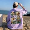 Camiseta Masculina de Manga Curta com Estampa Nasa, Marca Tendência Europeia e Americana Oversize, 7 Manga Meia-Manga Estilo Fresco de Verão para Homens