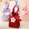 Acompanhamento de Casamento Estilo Chinês Nova Sacola de Doces para Casamento Portátil Dobrável Sacola de Tecido Grátis Doce