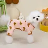 Pijamas de Primavera y Verano para Cachorros, Bichón, Teddy, Perros Pequeños y Gatos, 24 Pijamas de Cuatro Patas con Estampado de Oso de Cuatro Colores