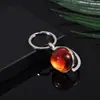 Chaveiro Transparente de Cristal do Sistema Solar Pingente de Vidro da Lua Marte Oito Planetas Pingente do Espaço Sideral Em Estoque
