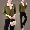 Nuevo Traje Deportivo Casual de Primavera y Otoño para Mujer, Cuello Polo, Manga Larga, Ropa de Entrenamiento Fitness, Algodón Transpirable, Conjunto de Dos Piezas